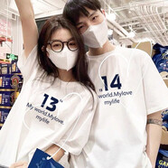 MDlila結婚登記情侶裝夏季衣服2025短袖t恤套裝一男一女寬松半袖定制 一生一世 男白+女白 XL 男+女M