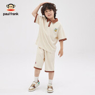 大嘴猴（paul frank）童裝男女童套裝2025夏時尚百搭兒童潮流薄款透氣舒膚套裝兩件套 349B卡其色 140