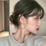伊黛兒港風耳圈時尚耳環(huán)韓國氣質(zhì)網(wǎng)紅圓圈個性簡約冷淡風女2025時尚耳飾 金色韓式E0016