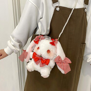 察今 日系Lolita可愛洛麗塔單肩毛絨包蕾絲蝴蝶結(jié)草莓兔子公仔小挎包 粉色