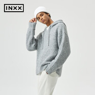 英克斯（inxx）Standby 潮牌連帽毛衣男oversize慵懶針織衫套頭帽衫連帽針織衫 灰色 XL