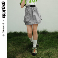 gxg.kidsGXG童裝兒童短裙夏新品女童洋氣休閑運動(dòng)透氣舒適工裝裙子 灰色 120 cm