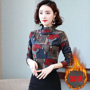蔚曼（Veevmand）春裝新款薄絨打底衫女半高領(lǐng)保暖長袖t恤秋冬新款百搭內(nèi)搭上衣女T 蘭色【026加絨】 XL(建議110-125斤)
