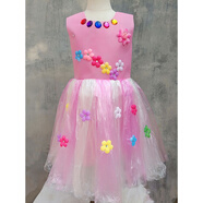 環(huán)保親子服裝兒童時(shí)裝秀DIY材料手工制作衣服幼兒園女孩走秀演出 鉆石粉色粉裙 130cm