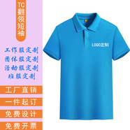奧義馳夏季工作服定制翻領(lǐng)短袖T恤團體活動(dòng)工衣文化廣告衫企業(yè)定制logo 孔藍色 L