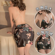 洛蔓希 情趣內(nèi)衣 制服誘惑女 性感露背吊帶睡裙 復(fù)古印花夜店裝睡衣套裝