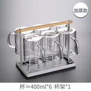 青蘋(píng)果（QINGPINGGUO） 玻璃杯帶把耐熱簡(jiǎn)約牛奶杯ins喝水杯家用客廳泡茶杯家庭杯子套裝