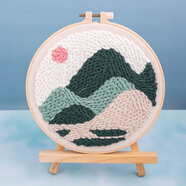 柚見(jiàn)檬 DIY刺繡材料包戳戳樂(lè)俄羅斯戳戳繡毛線繡手工禮物戳畫(huà)紀(jì)念日 風(fēng)景3【含戳針】+【木支架】