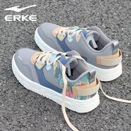 鴻星爾克erke男鞋滑板鞋男2025春夏季新款革面防水防滑減震輕便休閑運動(dòng)鞋 焦糖黃棕/沉靜灰 39