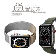 Apple watch6 seriesSE二手蘋果手表智能心率7代S8GPS9蜂窩404445mm 【S6 不銹鋼藍(lán)寶石版】44mm 國行99新 + 原裝線
