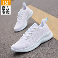 361°女鞋運動(dòng)鞋2025夏季新款透氣跑鞋女士輕便軟彈網(wǎng)面休閑鞋跑步鞋子 【網(wǎng)面-透氣】361度白/薄紗藍 35