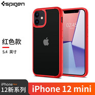 Spigen 適用于 蘋(píng)果iPhone12 Pro Max手機(jī)殼 透明保護(hù)套 軟硅膠全包防摔外殼 iP12Mini5.4【紅色】