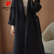 皮爾卡丹雙面毛呢大衣女長(cháng)款過(guò)膝寬松大d碼高端羊毛呢子外套2025秋冬新款 701 黑色 2XL (建議121-130斤)