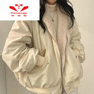 梵奧格（FANAOGE）雙面穿棉衣外套女2023冬季新款韓版寬松BF棉服潮ins棉襖高顏值 米白色【雙面穿】 M 【推薦95-110斤】