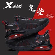 特步（XTEP）男鞋運動鞋男2025夏季氣墊減震休閑鞋子學(xué)生輕便氣墊鞋跑步鞋 黑紅-氣墊跑鞋 39