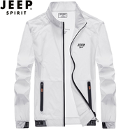 JEEP SPIRIT吉普防曬衣男防曬服夏季外套輕薄夾克速干立領(lǐng)皮膚衣新款旅游透氣 YSF5201白色（立領(lǐng)） XL （145斤-165斤）