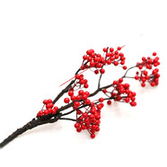 陶瓷花瓶仿真發(fā)財(cái)果冬青紅果漿果相思豆插花花藝家居擺放 紅色發(fā)財(cái)果一枝