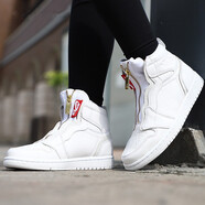 耐克（NIKE）女鞋夏季新款 AJ1 AIR JORDAN1運動高幫休閑籃球鞋 AQ3742-116 白色 35.5