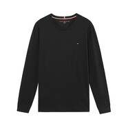 Tommy Hilfiger湯米·希爾費格 男裝上衣 長(cháng)袖T恤男 男士圓領(lǐng)衛衣純棉打底衫 黑色-小標 S (建議60-70kg)