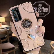 衛(wèi)護 華為P40Pro手機殼 P40/P40Pro +女款鑲鉆保護套全包防摔薄硅膠個性指環(huán)歐美硬殼 華為P40Pro【香檳金】配掛繩