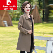 皮爾卡丹（pierre cardin）女裝中老年女裝春秋風(fēng)衣中長(cháng)款媽媽裝外套洋氣2025新款秋裝闊太太 駝色 4XL 建議145-155斤