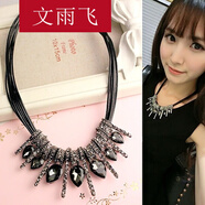 文雨飛 韓版時尚短款項(xiàng)鏈女復(fù)古夸張鎖骨鏈百搭配飾衣服裝飾飾品掛鏈 槍灰色
