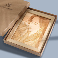 禮大師發(fā)順豐 生日禮物送女生朋友老婆相框照片定制萬(wàn)圣節成人樹(shù)葉雕刻 精刻木刻畫(huà)10寸（精美禮盒禮袋）
