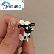 文影可愛(ài)爆炸龍貓小狗綿羊開(kāi)口戒指卡通童趣食指戒小眾設計感百搭指環(huán) 白色小羊開(kāi)口戒