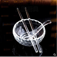 述意耐熱水晶玻璃碗筷子 透明勺套裝燕窩碗家用微波爐歐式餐具甜品 一只12厘米碗+勺子+筷子