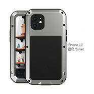 lovemei iphone12手機殼防碎屏金屬防摔蘋(píng)果12pro三防promax鏡頭全包保護套 銀色 iPhone12promax三防手機殼