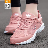 361度女鞋運(yùn)動(dòng)鞋女輕便透氣網(wǎng)面跑步鞋減震夏季網(wǎng)鞋361女士休閑鞋R 粉泥紅/361度白2210 35