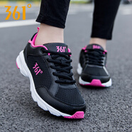361°女鞋運(yùn)動(dòng)鞋女夏季新款透氣網(wǎng)面跑步鞋學(xué)生網(wǎng)鞋361度女士休閑鞋子 黑色/杜鵑粉 38