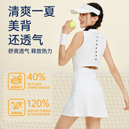 悅步網(wǎng)球運動(dòng)連衣裙女2025春夏新款高端修身透氣網(wǎng)球服高爾夫羽毛球裙 奶白色 【下單.送.安全打底褲】 M 【建議體重95-105斤】
