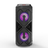 品怡雙喇叭炫酷燈效無(wú)線(xiàn)藍牙音箱便攜式插卡低音炮大功率大音量音響 黑色