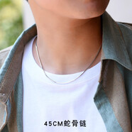 羅泰老銀匠 925銀韓版時(shí)尚飾品 男士項(xiàng)鏈 八面蛇骨鏈單鏈 禮物銀鏈子 45厘米（1.5mm粗八面蛇骨鏈）