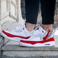 耐克（NIKE）男鞋春款A(yù)ir Jordan 3 Retro AJ3潮鞋阿凡達(dá)籃球鞋 CJ0939-100 白紅手稿/四色換勾 40