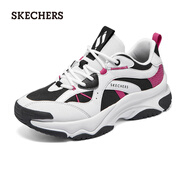 斯凱奇（Skechers）漫月鞋男復(fù)古慢跑鞋厚底增高舒適輕便休閑鞋183185/177590 白色/黑色/WBK -女款177590 39.5