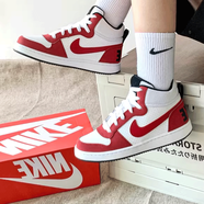 耐克（NIKE）板鞋女鞋夏季新款Court中幫簡版空軍一號(hào)透氣輕便耐磨運(yùn)動(dòng)休閑鞋 839977-103 白紅拼接 38