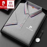 皮爾卡丹（pierre cardin）輕奢高級感短袖t恤男夏季2025新款休閑商務風半袖體恤衫男裝上衣 灰色 XL 175【建議135-155斤】