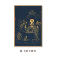 壬孓齋唐卡裝飾畫虛空藏菩薩佛像掛畫八方財神畫像壁畫客廳玄關(guān)豎版墻畫 H-無量壽佛圖 80x120cm黑色鋁合金框+晶瓷面