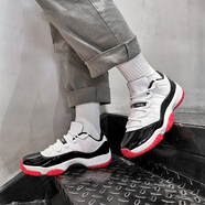 耐克（NIKE）【極速發(fā)貨】耐克Air Jordan 11 AJ11 25周年黑銀大魔王籃球鞋 528896-160白黑紅36 36