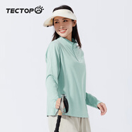 探拓（TECTOP）情侶長袖上衣輕薄圓領(lǐng)運(yùn)動透氣T恤2422140TX女款云水藍(lán)XL