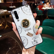 速舞 華為p40pro手機殼女款水鉆p50pro全包防摔p40玻璃鏡面p30磁吸指環(huán)扣網(wǎng)紅鑲鉆保護套 華為p30【鉆白】配掛繩+鋼化膜