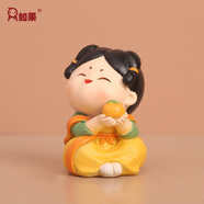 如果（Roogo）國風(fēng)唐仕女小擺件創(chuàng)意家居裝飾品辦公室桌面擺飾可愛送生日禮物女 唐仕女-柿柿如意