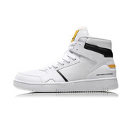 李寧（LI-NING）休閑鞋男鞋騎士秋季休閑情侶高幫時(shí)尚白色板鞋運(yùn)動(dòng)鞋 標(biāo)準(zhǔn)白/標(biāo)準(zhǔn)黑AGCN285-1 41.5