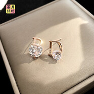 西月錦繡韓國字母耳釘簡(jiǎn)約女小巧925銀針高級感耳環(huán)新款潮氣質(zhì)網(wǎng)紅 玫瑰金