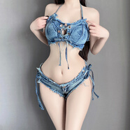 長夜漫漫 戶外車振免脫蜜桃臀牛仔緊身褲隱形全拉鏈開襠褲女心機(jī)大碼情趣內(nèi)褲方便褲變態(tài)誘惑夜店調(diào)教短褲 8025全套 L（120-135斤）