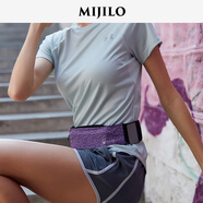 MIJILO米基洛跑步手機(jī)腰包男女運(yùn)動(dòng)腰帶包超薄隱形健身手機(jī)袋 紫色印花 均碼
