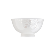 陶園夢(mèng) 電光金白玫瑰骨瓷餐具 DIY碗碟盤(pán)家用 自由搭配餐具 面碗湯大勺 6.00寸高腳碗1個(gè)