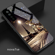 好機(jī)友華為nova7se玻璃手機(jī)殼Nova7 SE保護(hù)套CDY-AN00防摔全包軟薄情侶網(wǎng)紅男5G 【nova7se】夜景送全屏鋼化膜+指環(huán)+掛繩